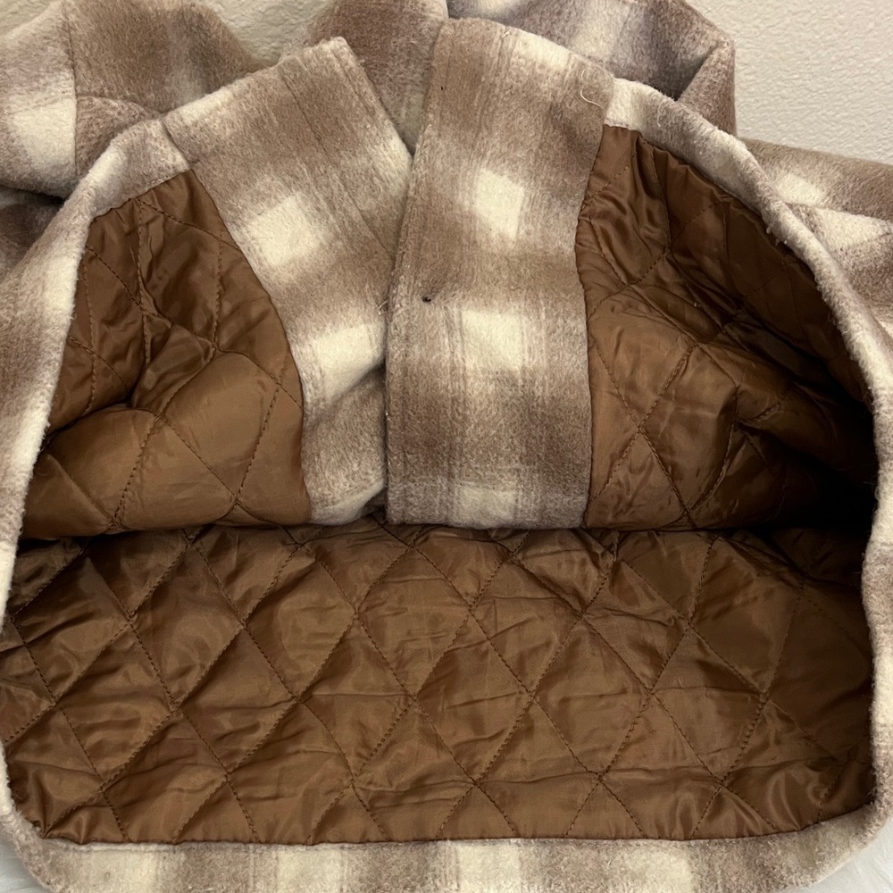 Vigoss Brown Cream Checkered Button Jacket - Picture 14 of 16